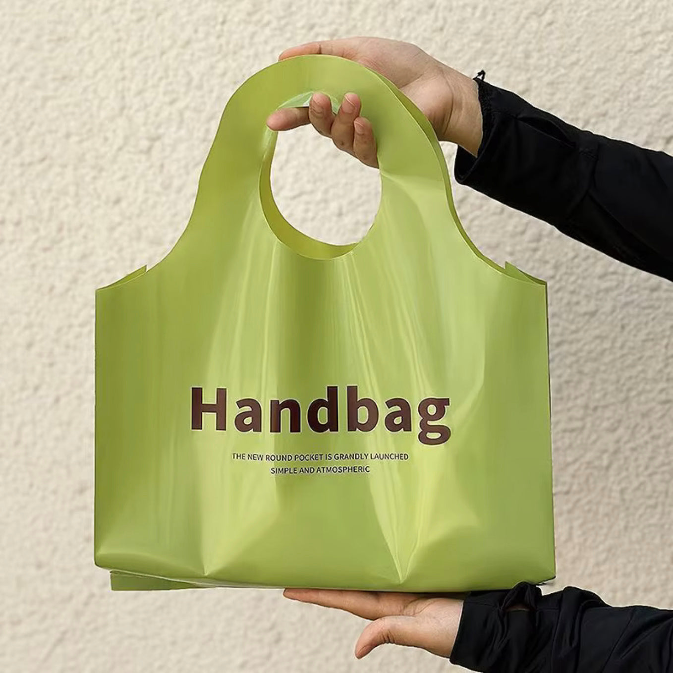 Frosted Super Wave Handle Bag, Multi-function Tote Bag, 15.4''(L)X11.8''(H)