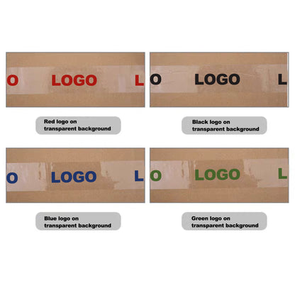 Personalized Logo Packaging Tape, Custom Design, for Shipping, Labeling, Packaging, Reinforced Gummed Paper Base, Ultra Strong, Clear, 110 yd per Roll